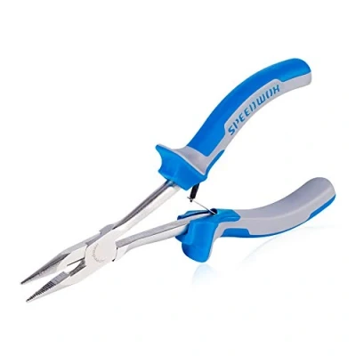 Image of SPEEDWOX Long Reach Nose Pliers 6 Inches Mini Wire Cutter Side Cutting Slim Precision Fine for Hard to Narrow Spaces Serrated Jaws High Leverage Reduce Efforts Non Slip Handles