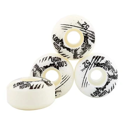 Image of Dilwe 4 pcs/set Skateboard Wheels, PU Longboard Wheels Suitable for basic skateboarding, 52mm x 30mm(white)