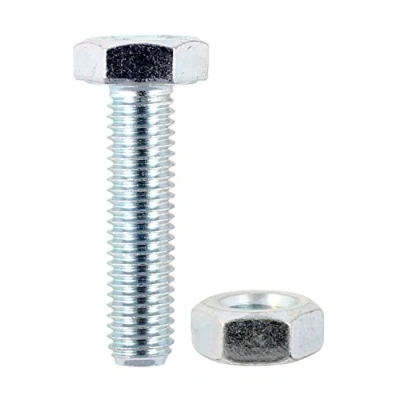 Image of 3x TIMCO Set Screws &amp; Hex Nuts Grade 8.8 Zinc 820SNZB