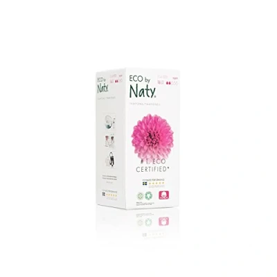 Image of Eco by Naty Tampons with applicator Normal, 16 tampons. Plant Based, Vegan, 100% Organic Cotton