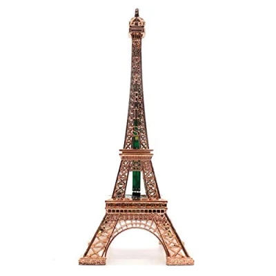 Image of ausuky 10&quot; Paris Eiffel Tower Model LED Luminous Decoration Creative Home Metal Craft Gift (rose gold)