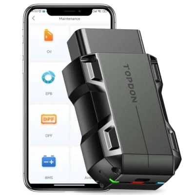 Image of TOPDON Topscan OBD2 Scanner Bluetooth, Wireless Code Reader with Active Test, 8 Reset, Car Diagnostic Tool for All System, Vehicle Performance Test iPhone &amp; Android, Software 1 Year Free