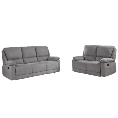 Image of More4Homes SYDNEY 2+3 SEATER FABRIC MANUAL RECLINER SOFA SET (Grey)
