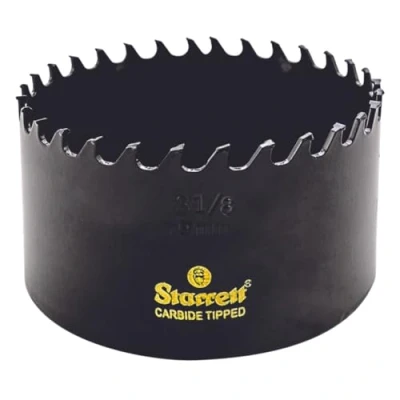 Image of Starrett Tungsten Carbide Tipped Hole Saw CT318 Deep Cut Holesaw Cutter For Wood Suspended Flooring Reinforced Concrete &amp; Fibreglass 79MM