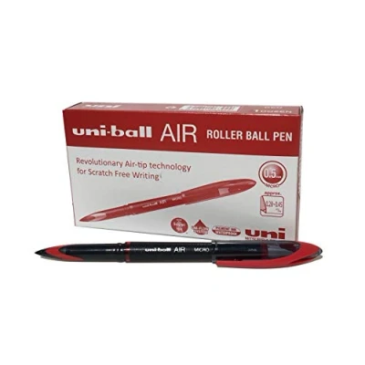 Image of uni ball Micro Air Rollerball Pen Red (Pack of 12)
