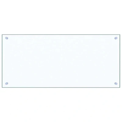Image of vidaXL Kitchen Backsplash Heat Resistant Scratch Decor Wall Panel System Tile Splash Guard Transparent 90x40cm Tempered Glass