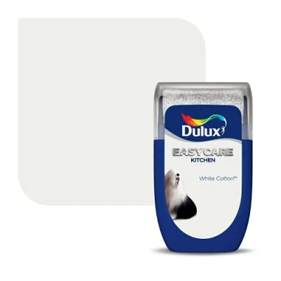 Image of Dulux Easycare Kitchen Tester Paint, White Cotton, 30 ml