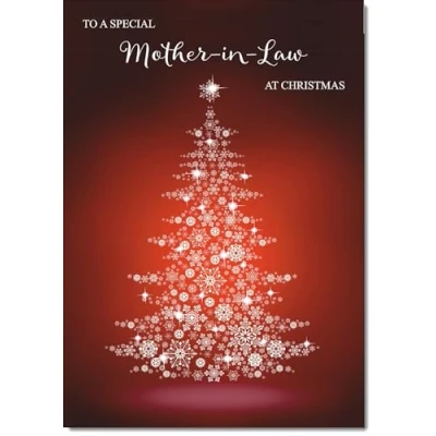 Image of doodlecards Mother in Law Christmas Card Snowflake Tree Medium Size for with Plain Envelope