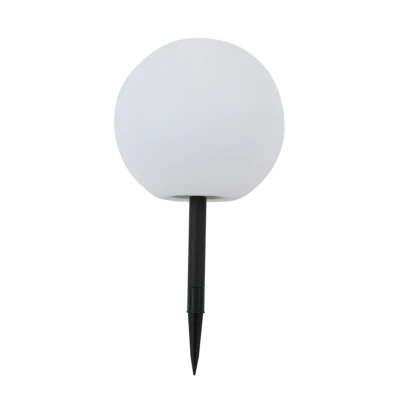 Image of Lindby LED solar lamp Lago, Ø 30 cm, globe, ground spike, white
