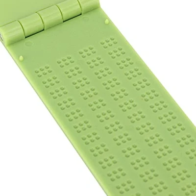 Image of Braille Writing Tool, Slate, 4 Lines 28 Cells Slate and Stylus Plastic Kit Portable Learning Tool for Writing, Green