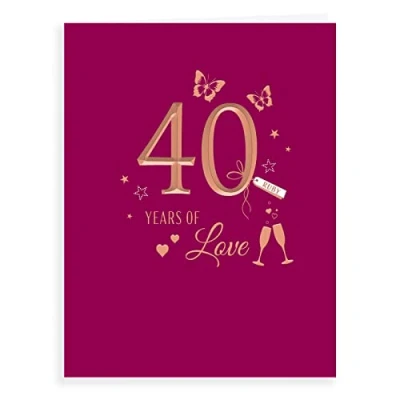 Image of Avant Garde Studios Classic Anniversary Card Ruby 8 x 6 inches