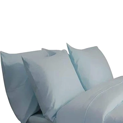 Image of Belledorm 100% Brushed Cotton Flannelette Housewife Pillow Cases, Blue, Pair