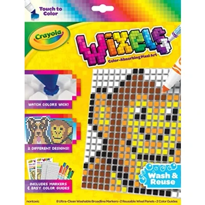 Image of Crayola Wixels Animals Activity Kit, Pixel Art Coloring Set, Gift for Kids, Ages 6, 7, 8, 9