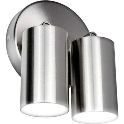 Image of Stainless Steel Led Twin Head Adjustable Wall Light 500Lm 8W 3000K