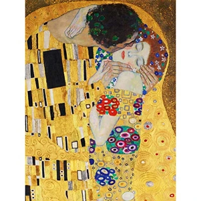 Image of Wee Blue Coo Klimt The Kiss Large Wall Art Poster Print Thick Paper 18X24 Inch
