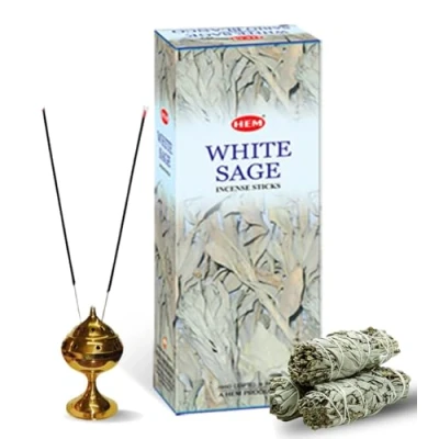 Image of Hem 8901810014763 White Sage Hexa Incense Sticks, 6Packs X 20 Sticks=120 Sticks