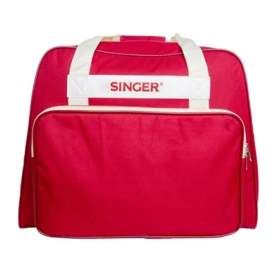 Image of Singer Machine Carrying Case, Brick Color, Spacious Case Fits Most Standard Sewing Machines and Sergers, Fully Padded Interior, Durable Canvas Exterior, Easy Zip, Large Front Pocket, Transport