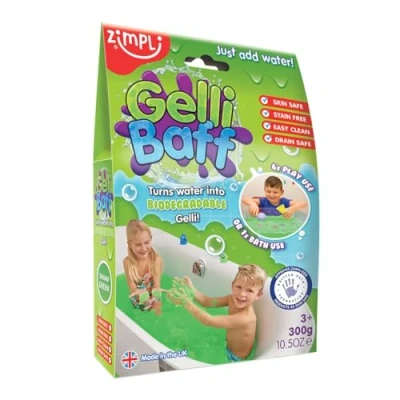 Image of Gelli Baff Green from Zimpli Kids, 1 Bath or 6 Play Uses, Magically turns water into thick, colourful goo, Montessori Bathtub Toys, Gifts for Boys &amp; Girls, Sensory Toy, Packaging may vary