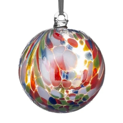 Image of Sienna Glass 10 cm Friendship Ball, Feather Design Parrot