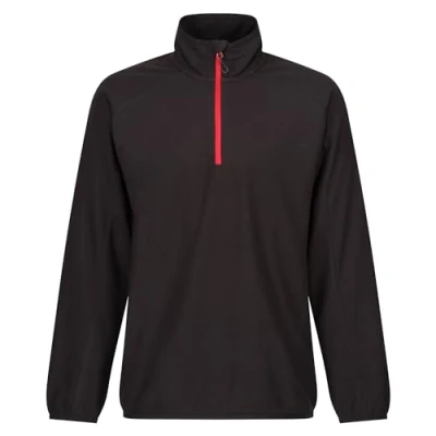 Image of Regatta Professional Men&#039;s Lightweight Navigate Half Zip Fleece Black Classic Red, Size: M