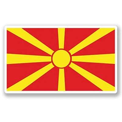 Image of 2 x 10cm Macedonia Flag Vinyl Sticker Bike Laptop Car Travel Luggage Tag #5285 (10cm Wide 6cm Tall)