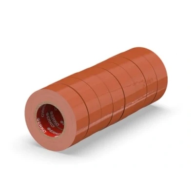 Image of ERKO electrical insulation tape Brown 19mm x 20m 8 pack for wires, High flexibility, adhesive strength tape, sealing Strong PVC