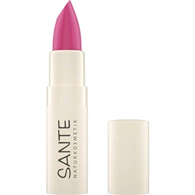 Image of Sante Naturkosmetik Moisture Lipstick 04 Confident Pink, Lipstick, Transparent to Intense Colours, with Hyaluronic Acid, Delicate Nourishing and Gentle Protection, 4.5 g
