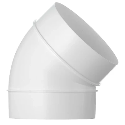 Image of Steinberg14 White Diameter 125mm / 5inch 45 Elbow PVC Connector for Ventilation Pipe Round
