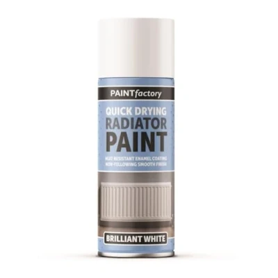Image of ARA CHOICE RAPIDE PF Quick Drying Radiator Paint White 400ML Heat Resistant Enamel Coating Drying, Moisture Resistant, Non Yellowing Gloss Finish Rust Prevention &amp; Washable