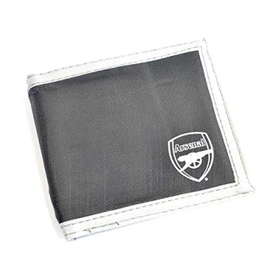 Image of Arsenal FC Multi Pocket Black Canvas Crest Wallet, Adults, Unisex, Multicoloured (Multicoloured), One Size