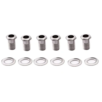 Image of Musiclily Pro 10mm Guitar Tuner Bushings and 14mm Washers for Modern Electric Sealed Tuning Pegs Machine Heads, Chrome (Set of 6)