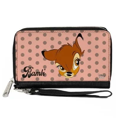 Image of Buckle down Women&#039;s Pu Zip Around Wallet Rectangle Bambi, 7.5&quot;x4.5&quot;, Bambi