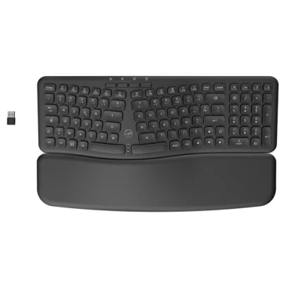 Image of Mobility Lab Ergonomic wireless keyboard with magnetic wrist rest Comfortable design and natural posture Adjustable tilt Numeric keypad + 16 shortcuts Windows compatible
