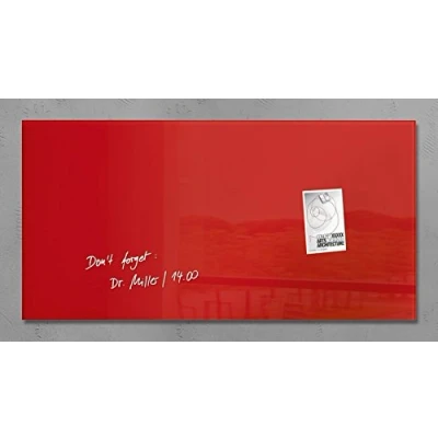 Image of SIGEL GL147 Premium Glass magnetic Board, glossy surface, 91 x 46 cm, easy mounting, Red Artverum
