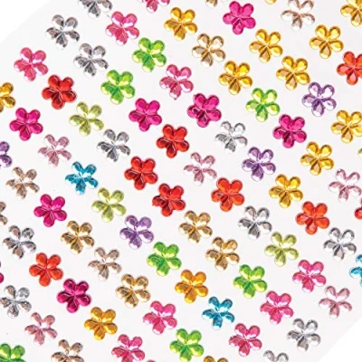 Image of Baker Ross AW269 Mini Flower Self Adhesive Gems (Pack of 308) Embellishments For Kids Arts and Crafts