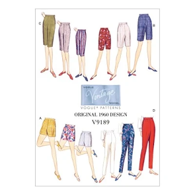 Image of Vogue Patterns 9189 A5,Misses Shorts and Pants,Sizes 6 14, Multi Colour