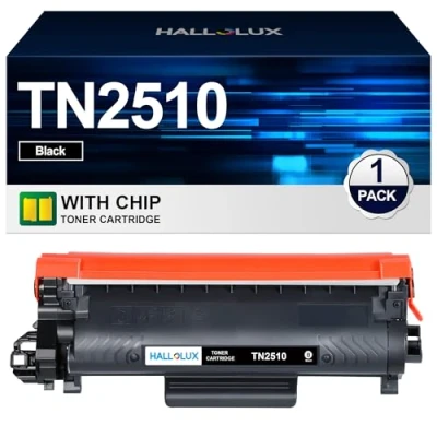 Image of HALLOLUX TN2510 Toner Cartridge TN 2510 Compatible with Brother for HL L2400DW DCP L2620DW L2627DW MFC L2800DW L2827DW L2835DW L2860DW (1 Black)