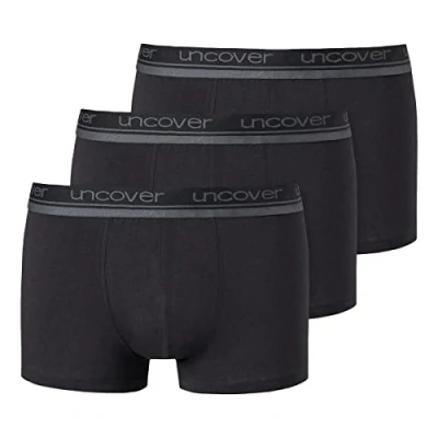 Image of Schiesser Men&#039;s 3 Pack Boxer Shorts Underwear Tight Cotton, Black_173905, M (pack of 3)