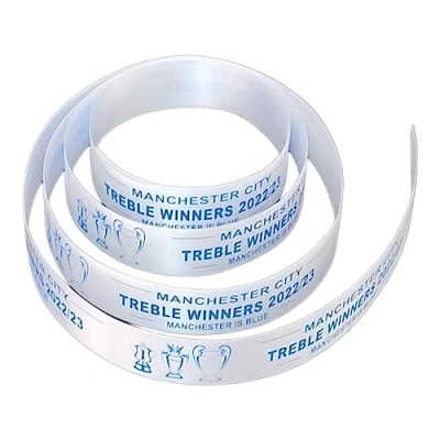 Image of Man City Treble Winners 23&#039; Ribbon 25mm (Treble (1 Metre))