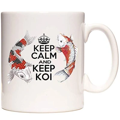 Image of KAZMUGZ Koi Carp Mug, Keep Calm and Koi. 11oz ceramic mug for Keepers.
