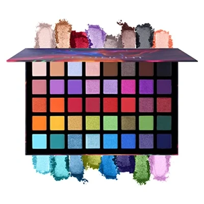 Image of UCANBE 40 Colors Spotlight Eyeshadow Palette Multi reflective Shimmer Glitter Peacock Eye Shadow Professional Matte Makeup Highly Pigmented Colorful Powder