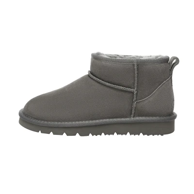 Image of EVERAU WOMEN Finch Ultra Mini Classic Boots Womens Warm Ankle Winter Sheepskin Suede Water Resistant Boots, Grey, UK 5/UK MEN 5