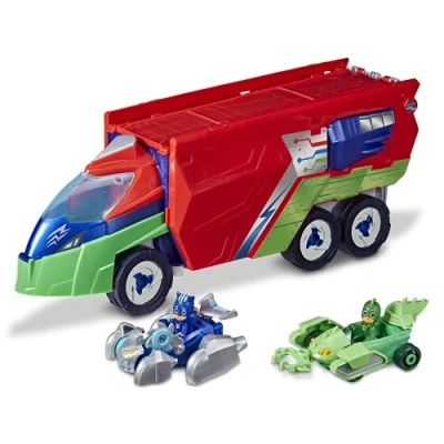 Image of PJ Masks Launching Seeker Preschool Toy, Transforming Vehicle Playset for Kids Ages 3 and Up
