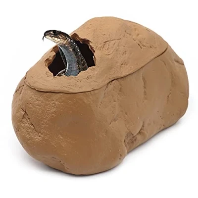 Image of Svauoumu Snake Hide Tortoise Hideout Bearded Dragon Cave House Reptile Shelter Terrarium Turtle Hideaway for Lizards Amphibians