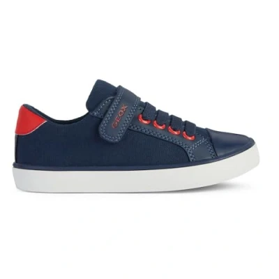 Image of Geox Gisli BOY Trainers for kids, Size: 9K, Navy/red Imitation leather/ textile