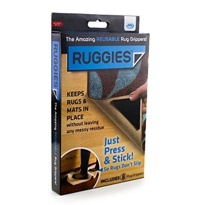 Image of JML Ruggies: Anti Slip Rug Grippers Press &amp; Stick on (8 Pack) Re Usable