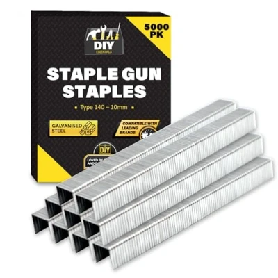 Image of 5000pk Galvanised 10mm Staples for Staple Gun Type 140 Heavy Duty Upholstery Replacement Refills