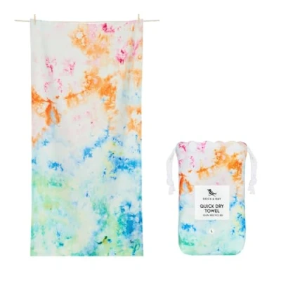 Image of Dock &amp; Bay Beach Towel Quick Dry, Sand Free Compact, Lightweight 100% Recycled Includes Bag Sunset Splash, Extra Large (200x90cm, 78x35)