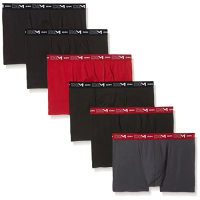 Image of DIM Men&#039;s Comfort Stretch Cotton x6 Brief, Black/Grey/White, XL
