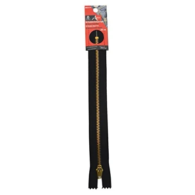 Image of Ozelaplus 20cm Black Zip with Metal Teeth and Auto Lock